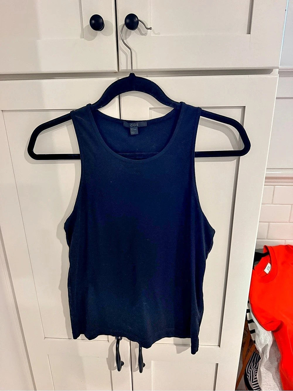 COS Slim Cotton Tank Top Black Small